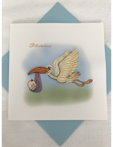 Card Design Stork With Baby
