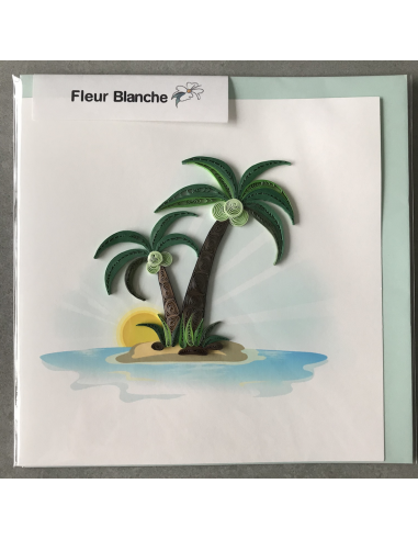 Card Design Palm Tree and Island