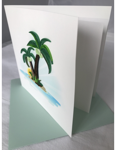 Card Design Palm Tree and Island