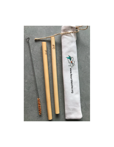 Bamboo Straws and Brush