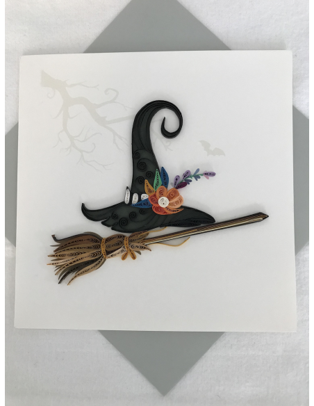Carte motif chapeau sorcière