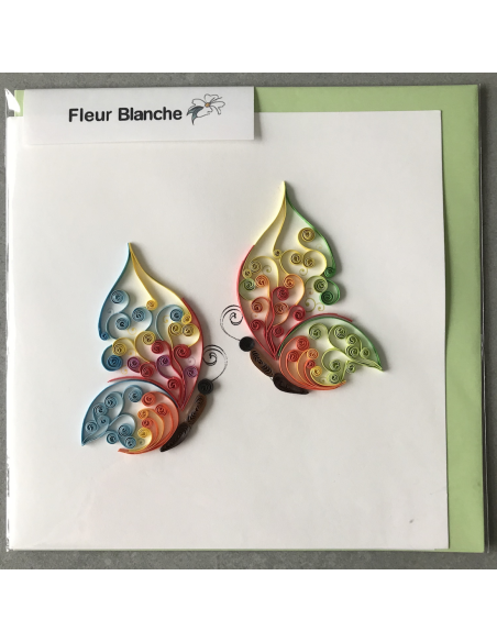 Carte motif deux papillons