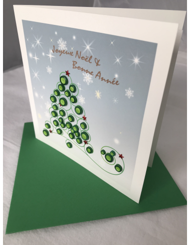 Carte motif sapin de noël