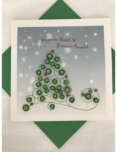 Card Design Christmas Tree with Green Balls