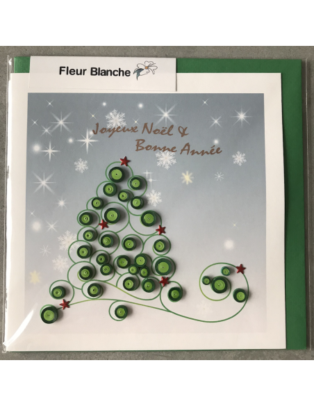 Card Design Christmas Tree with Green Balls