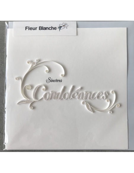 Carte motif mot condoléances