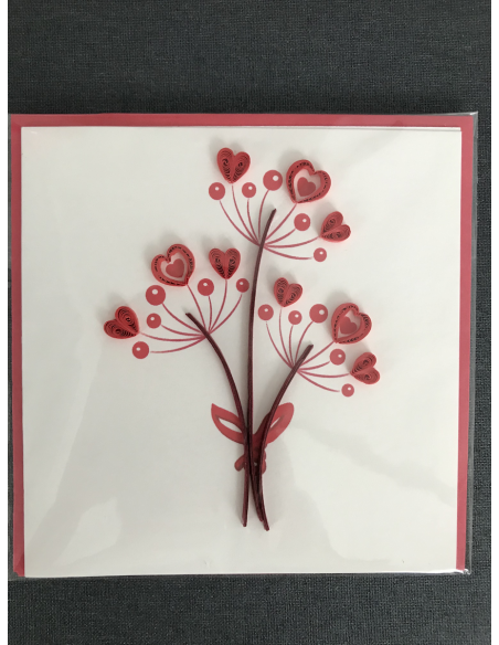 Card Design Hearts Bouquet