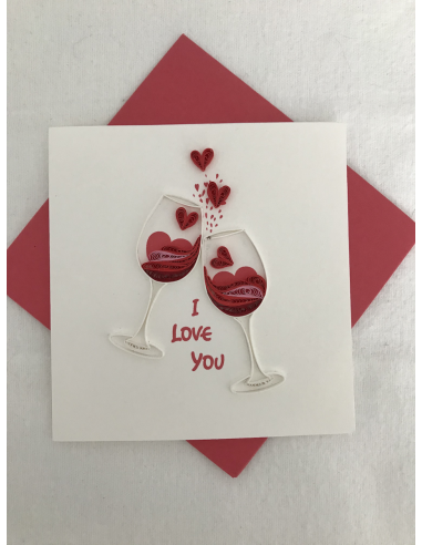 Card Design Hearts and Wine