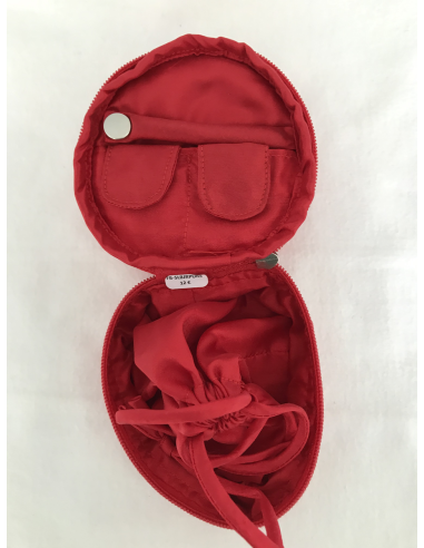Silk Jewellery Pouch Red