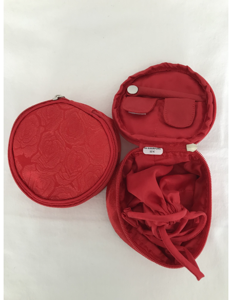 Silk Jewellery Pouch Red