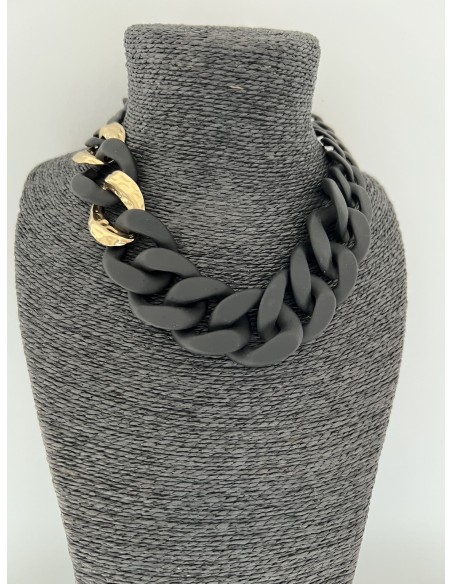 Fantasy matte black and gold necklace