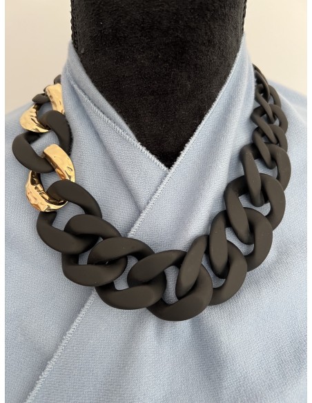 Fantasy matte black and gold necklace