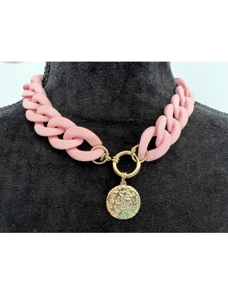 Ras de cou fantaisie rose pale
