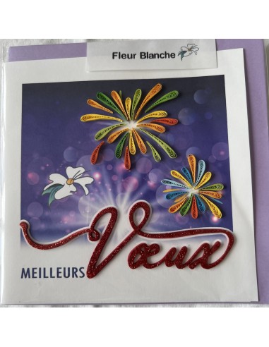 Carte motif Meilleurs Voeux Feu d'Artifice