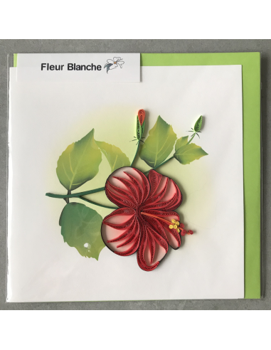 Carte motif hibiscus