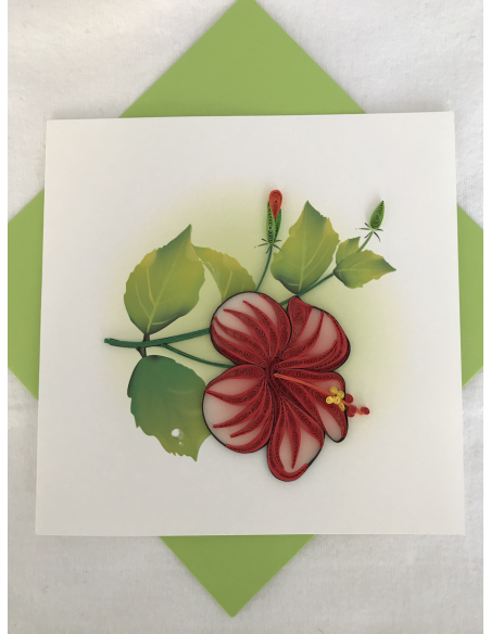 Carte motif hibiscus