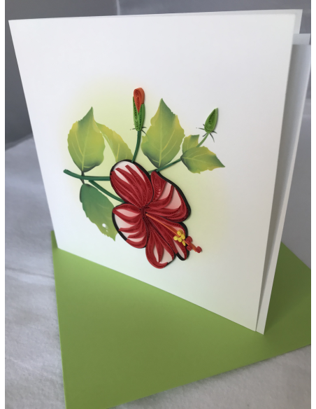 Carte motif hibiscus
