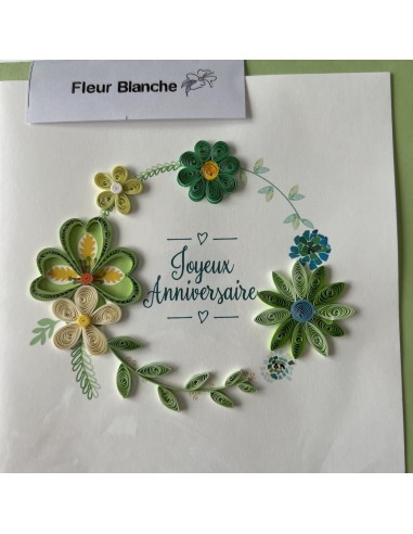 Card Design Happy Birthday Green Flowers