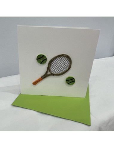 Carte motif raquette de tennis