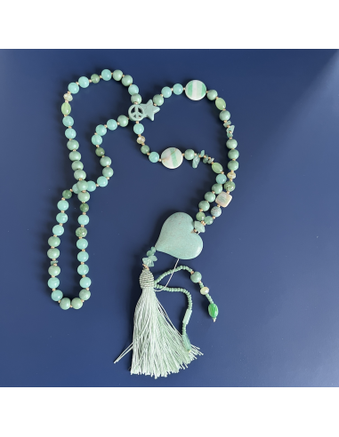 Boho Necklace Green heart