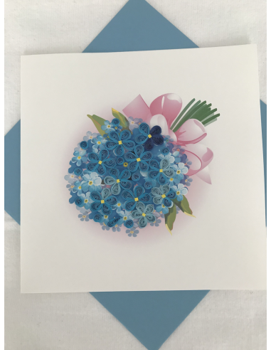 Card Design Blue Flower Bouquet