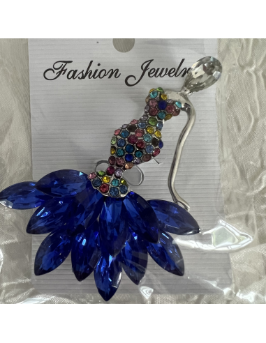 broche silhouette bleue