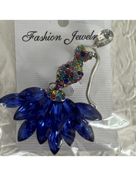 broche silhouette bleue