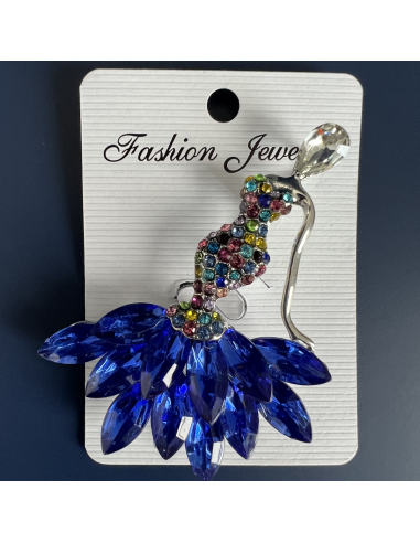 Broach - Royal Blue Lady's Silhouette