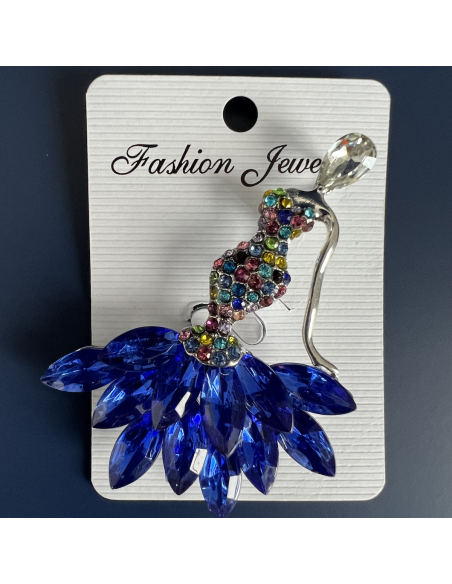 broche silhouette bleue