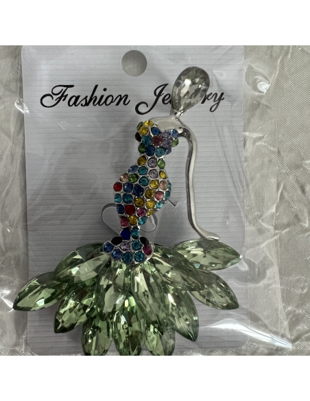 broche silhouette verte