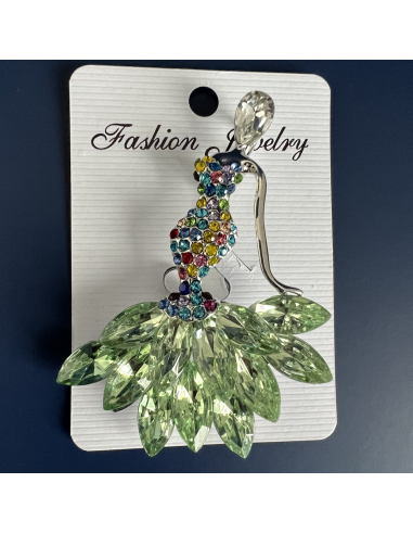 broche silhouette verte