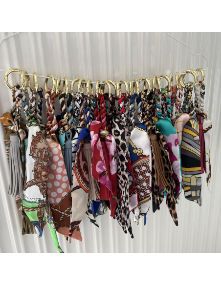 bijou de sac / porte-clé - pompom vert sapin