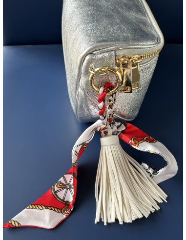 Key Chain or Bag Decoration White Pompom