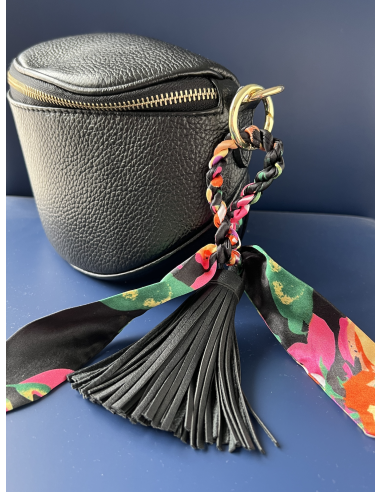 Key Chain or Bag Decoration Black Pompom