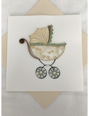 Card Design Baby Carriage - Beige